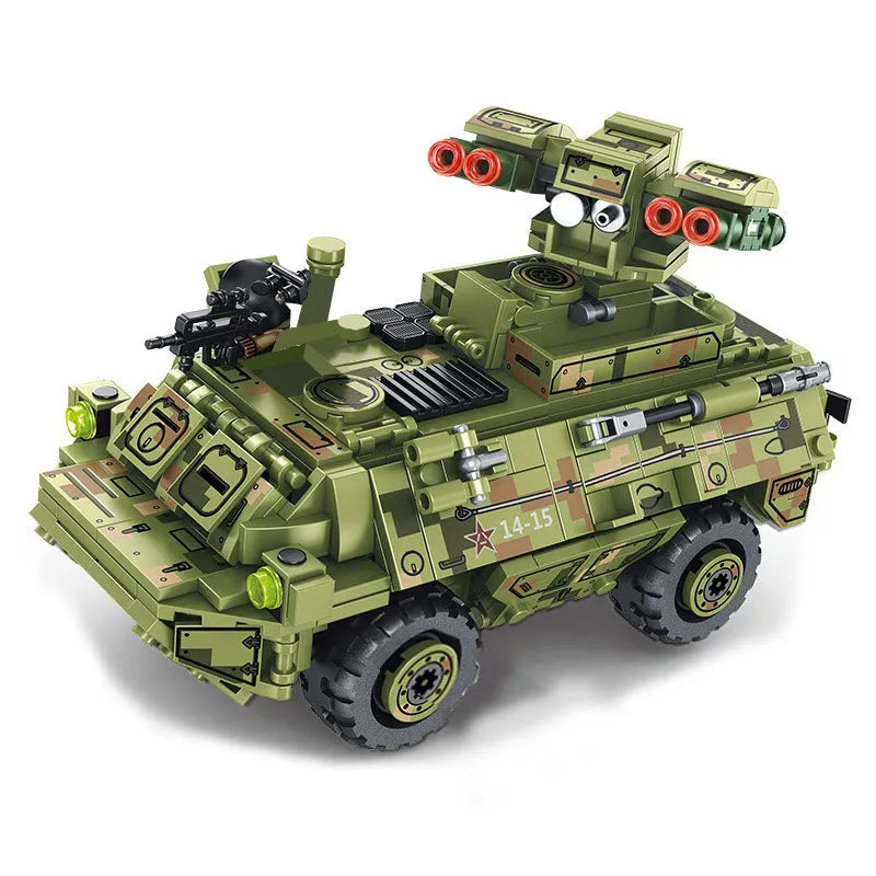 Building Blocks Modern Military Red Arrow Missile Vehicle Bricks Toy - 4