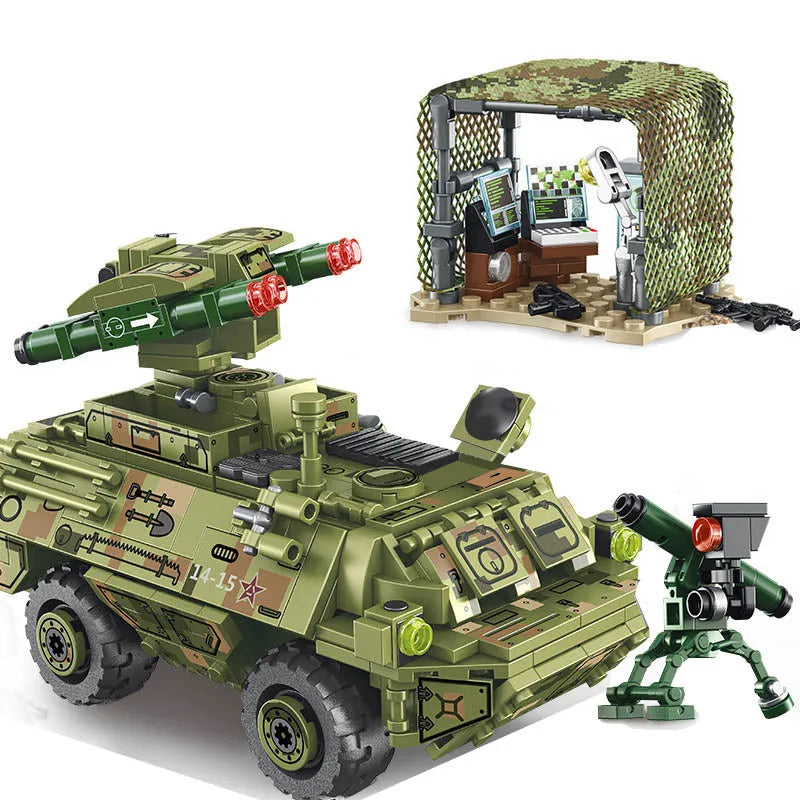 Building Blocks Modern Military Red Arrow Missile Vehicle Bricks Toy - 6