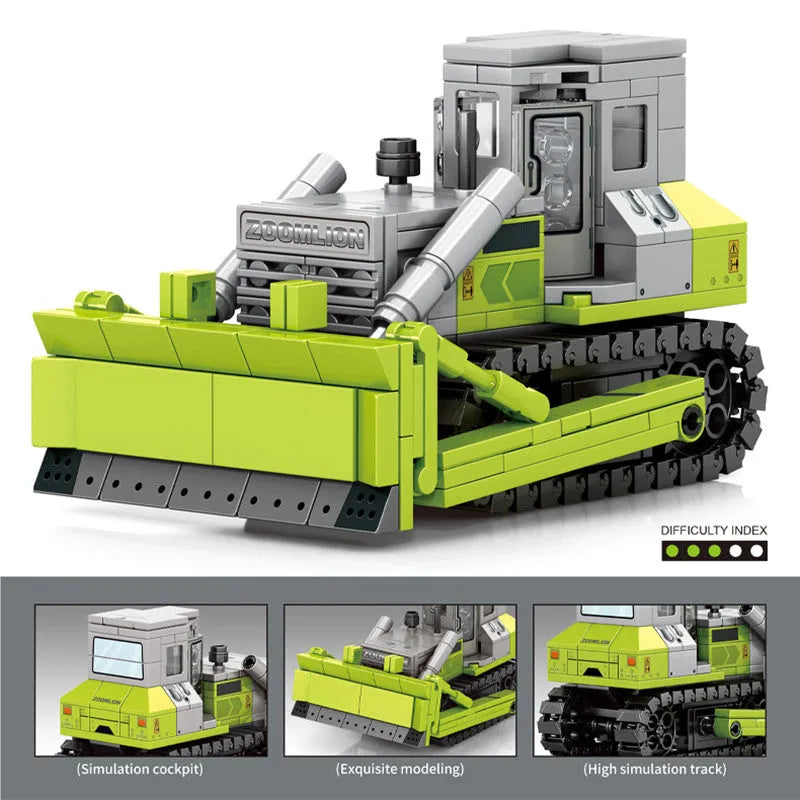 Building Blocks Tech Mechanical Mixer Crane Truck Excavator Bricks Toy - 12