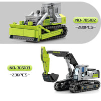 Thumbnail for Building Blocks Tech Mechanical Mixer Crane Truck Excavator Bricks Toy - 15