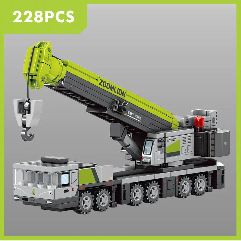 Building Blocks Tech Mechanical Mixer Crane Truck Excavator Bricks Toy - 3