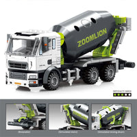 Thumbnail for Building Blocks Tech Mechanical Mixer Crane Truck Excavator Bricks Toy - 10