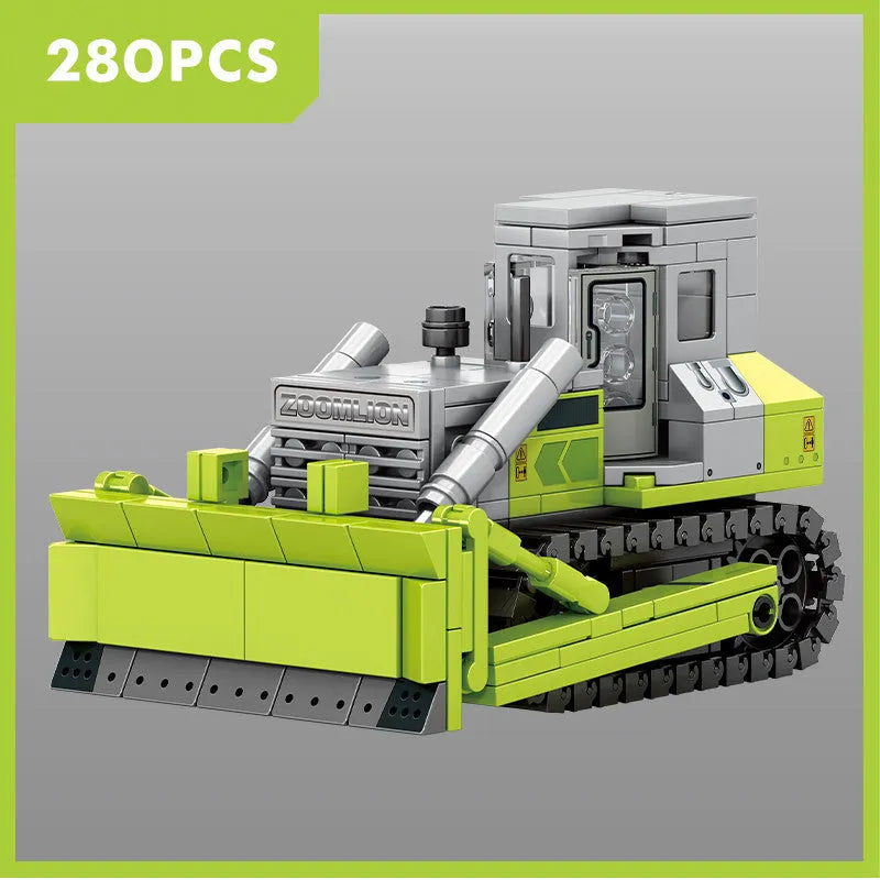 Building Blocks Tech Mechanical Mixer Crane Truck Excavator Bricks Toy - 4