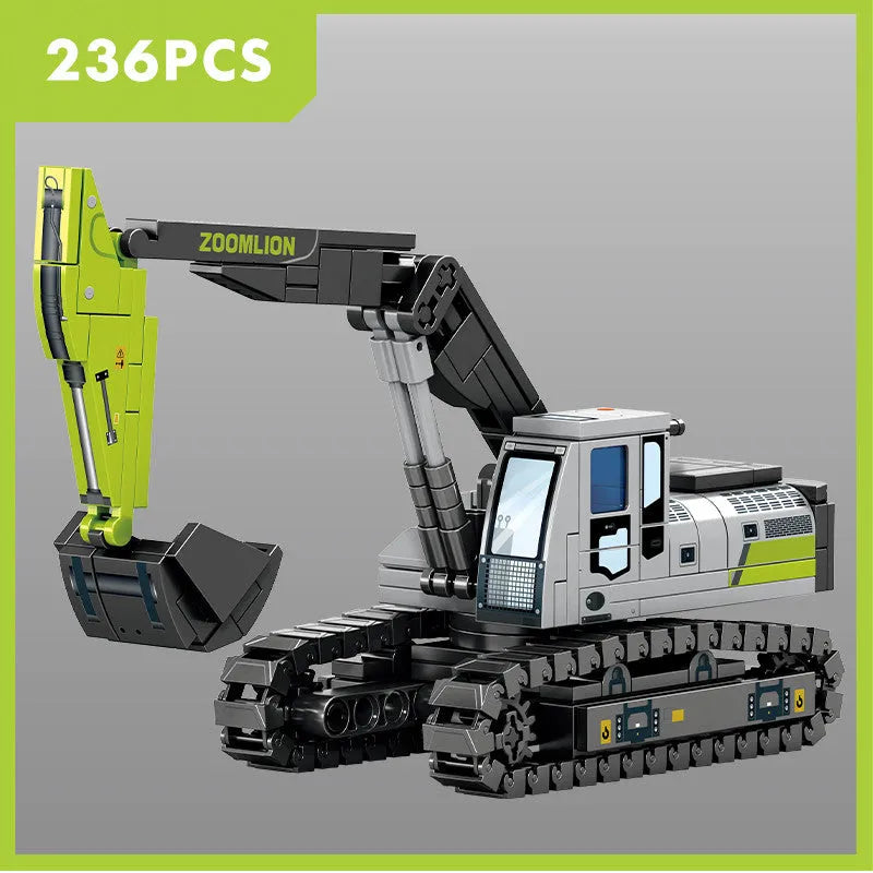 Building Blocks Tech Mechanical Mixer Crane Truck Excavator Bricks Toy - 5