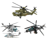 Thumbnail for Building Blocks Tech Military Z-20 Attack Helicopter Bricks Toys - 3
