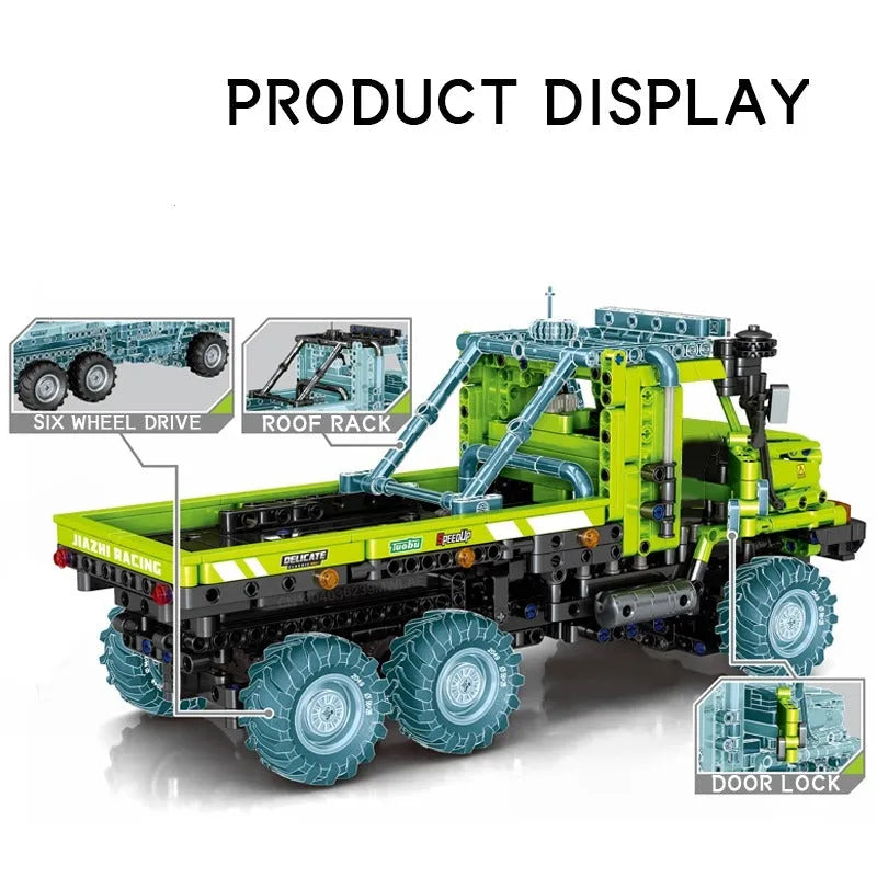Building Blocks Tech MOC AWD Heavy Duty Engineering Truck Bricks Toys - 5