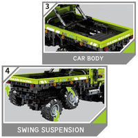 Thumbnail for Building Blocks Tech MOC AWD Heavy Duty Engineering Truck Bricks Toys - 7
