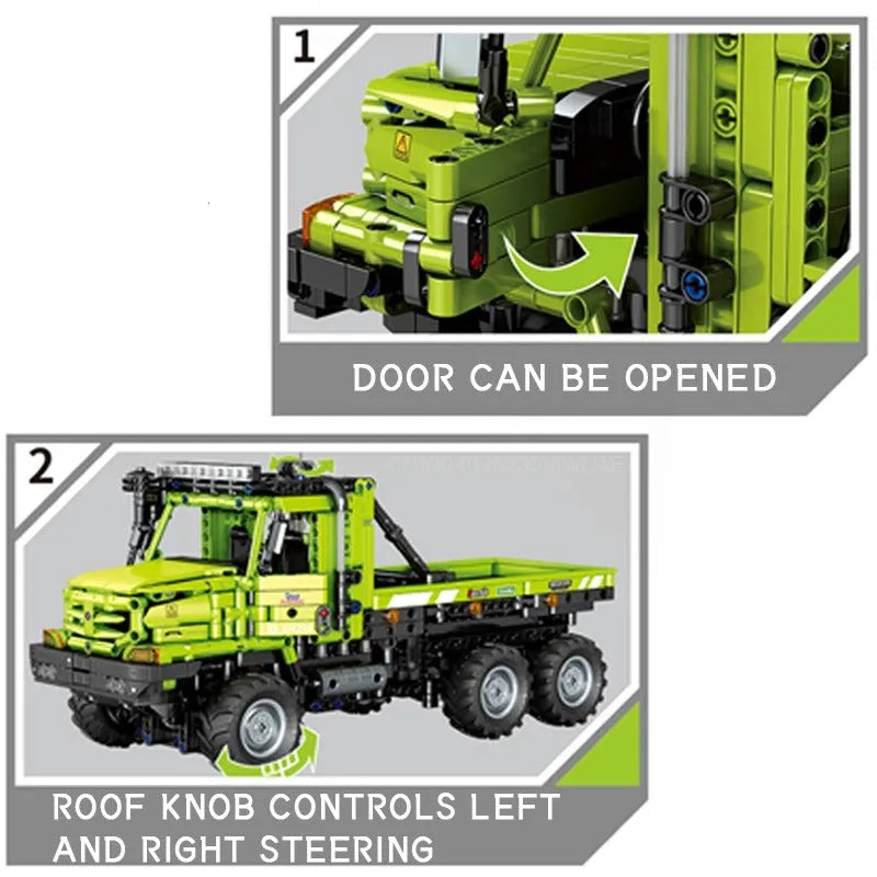 Building Blocks Tech MOC AWD Heavy Duty Engineering Truck Bricks Toys - 6