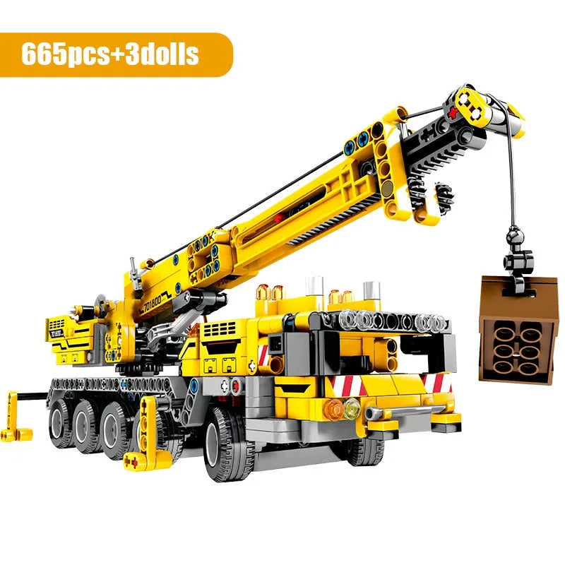 Building Blocks Tech MOC City Lifting Crane Truck Bricks Toys - 1