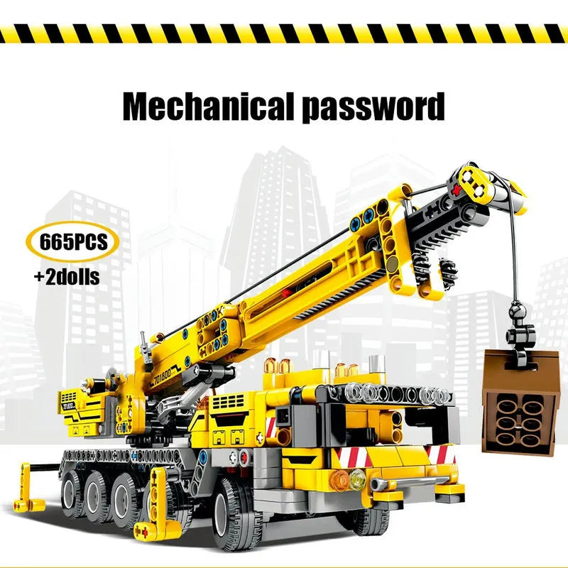 Building Blocks Tech MOC City Lifting Crane Truck Bricks Toys - 5
