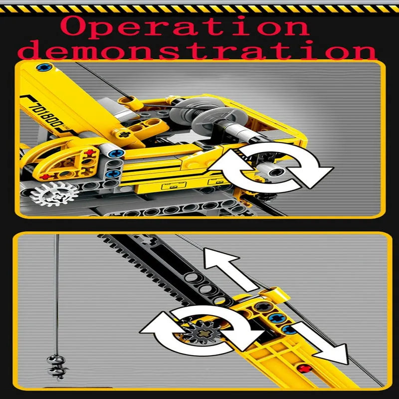 Building Blocks Tech MOC City Lifting Crane Truck Bricks Toys - 11