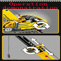 Thumbnail for Building Blocks Tech MOC City Lifting Crane Truck Bricks Toys - 11