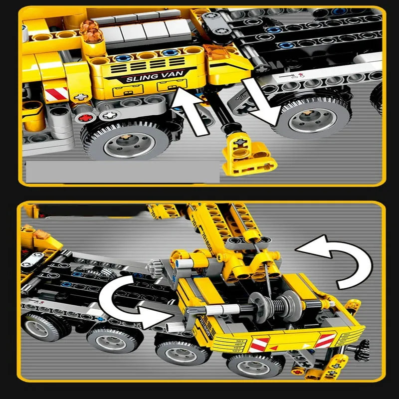 Building Blocks Tech MOC City Lifting Crane Truck Bricks Toys - 12