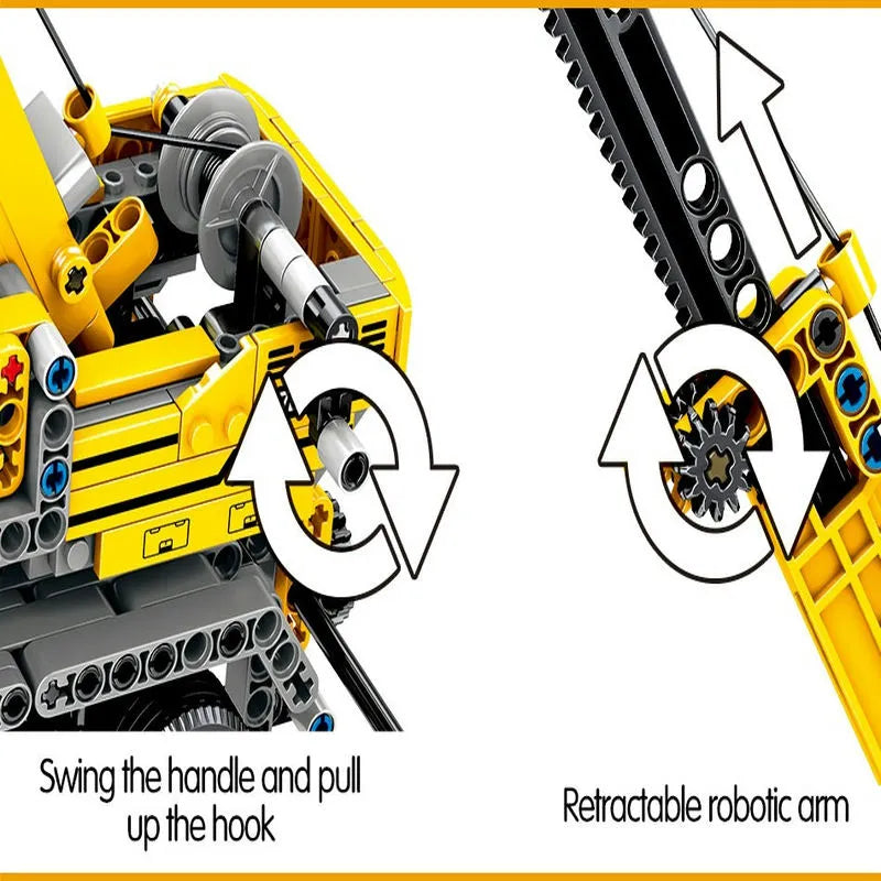 Building Blocks Tech MOC City Lifting Crane Truck Bricks Toys - 7