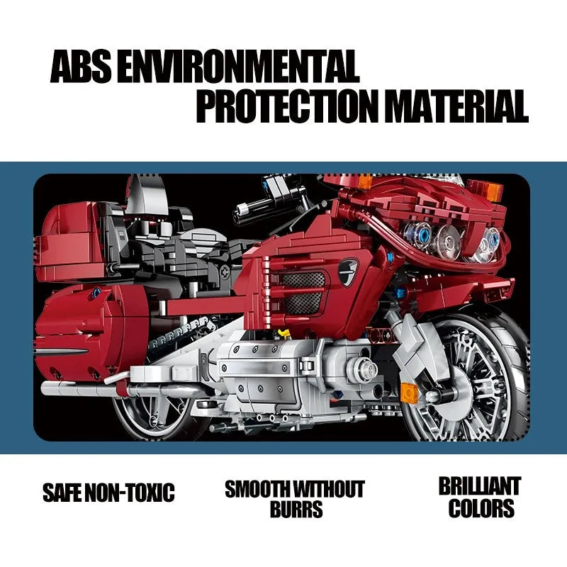 Building Blocks Tech MOC Classic Honda Gold Wing Motorcycle Bricks Toy - 7