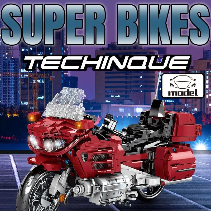 Building Blocks Tech MOC Classic Honda Gold Wing Motorcycle Bricks Toy - 2