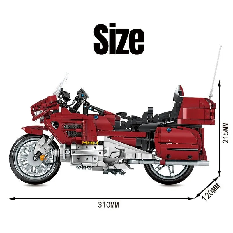 Building Blocks Tech MOC Classic Honda Gold Wing Motorcycle Bricks Toy - 6