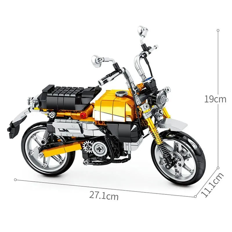 Building Blocks Tech MOC Classic Honda Monkey Motorcycle Bricks Toy - 6