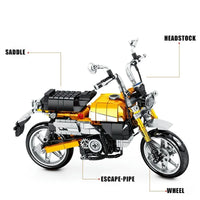 Thumbnail for Building Blocks Tech MOC Classic Honda Monkey Motorcycle Bricks Toy Construction Set Toys - 5