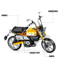 Thumbnail for Building Blocks Tech MOC Classic Honda Monkey Motorcycle Bricks Toy - 5