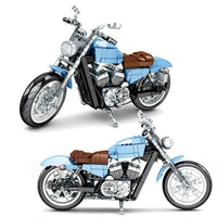 Thumbnail for Building Blocks Tech MOC Classic Road Motorcycle Bricks Toys 701714 - 1