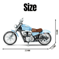 Thumbnail for Building Blocks Tech MOC Classic Road Motorcycle Bricks Toys 701714 Construction Set Toys - 6