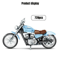 Thumbnail for Building Blocks Tech MOC Classic Road Motorcycle Bricks Toys 701714 - 5