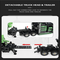 Thumbnail for Building Blocks Tech MOC Heavy City Container Truck Bricks Toys - 5