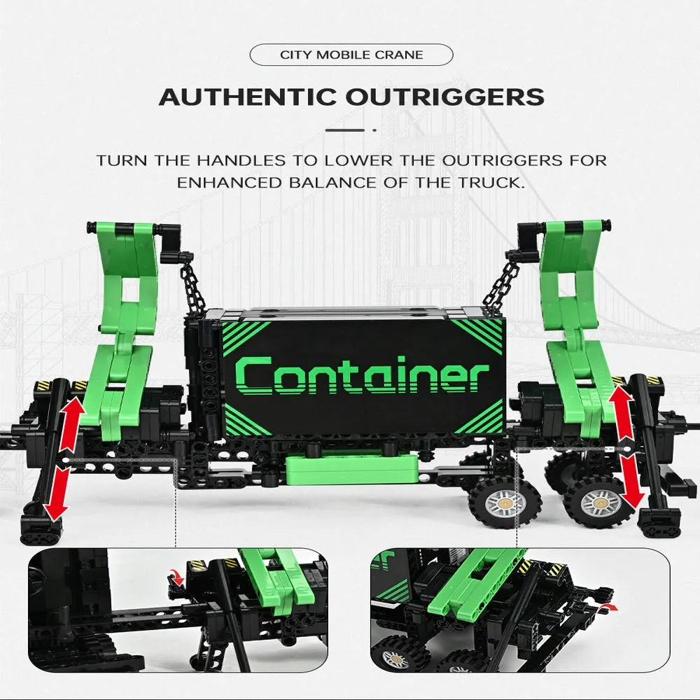 Building Blocks Tech MOC Heavy City Container Truck Bricks Toys - 6