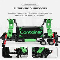 Thumbnail for Building Blocks Tech MOC Heavy City Container Truck Bricks Toys - 6