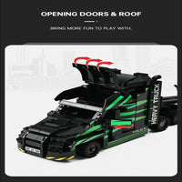Thumbnail for Building Blocks Tech MOC Heavy City Container Truck Bricks Toys - 4