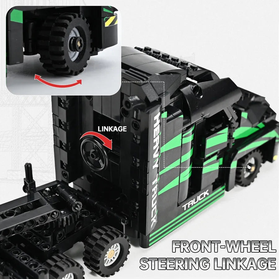 Building Blocks Tech MOC Heavy City Container Truck Bricks Toys - 9