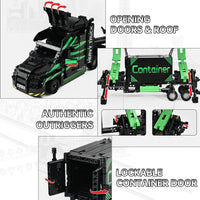 Thumbnail for Building Blocks Tech MOC Heavy City Container Truck Bricks Toys - 11