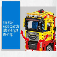 Thumbnail for Building Blocks Tech MOC RC City Flatbed Rescue Truck Bricks Toys - 11