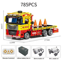 Thumbnail for Building Blocks Tech MOC RC City Flatbed Rescue Truck Bricks Toys - 5