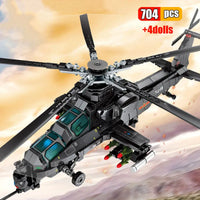 Thumbnail for Building Blocks Tech Z10 SWAT Armed Police Helicopter Bricks Toy - 9
