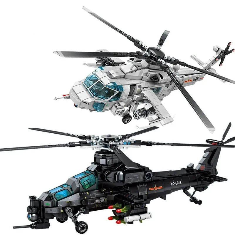 Building Blocks Tech Z10 SWAT Armed Police Helicopter Bricks Toy - 7