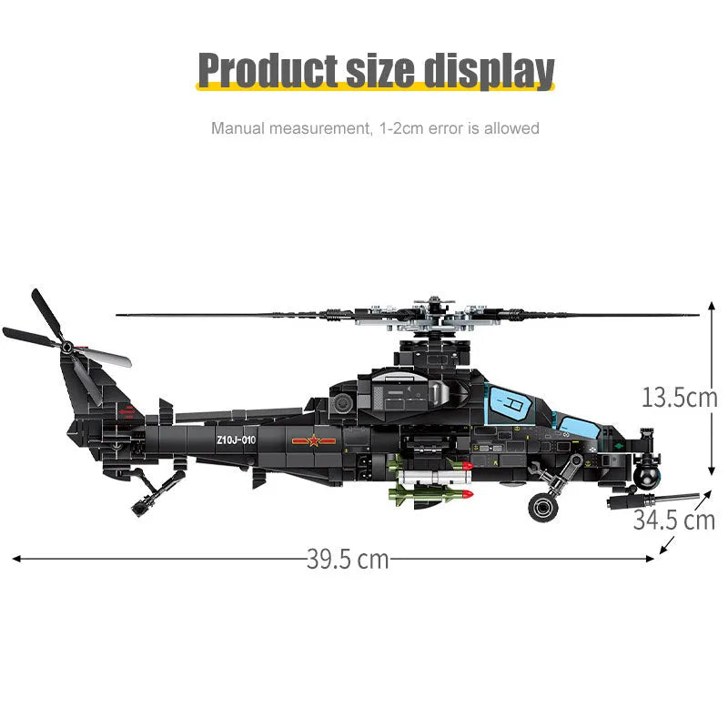 Building Blocks Tech Z10 SWAT Armed Police Helicopter Bricks Toy - 5