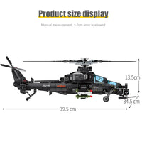 Thumbnail for Building Blocks Tech Z10 SWAT Armed Police Helicopter Bricks Toy - 5