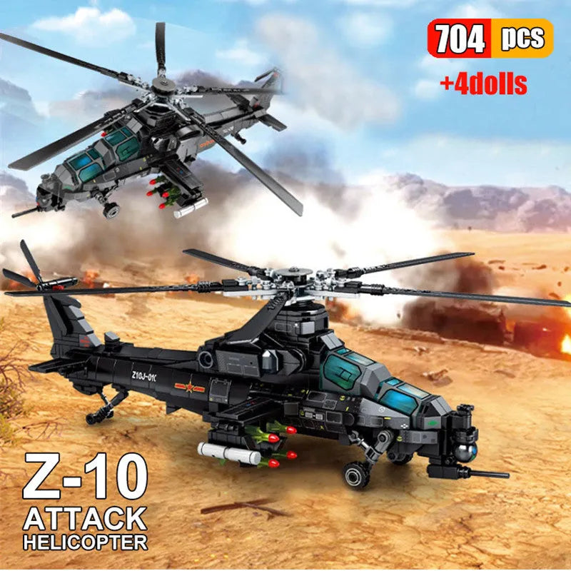 Building Blocks Tech Z10 SWAT Armed Police Helicopter Bricks Toy - 2
