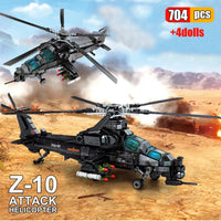 Thumbnail for Building Blocks Tech Z10 SWAT Armed Police Helicopter Bricks Toy - 2