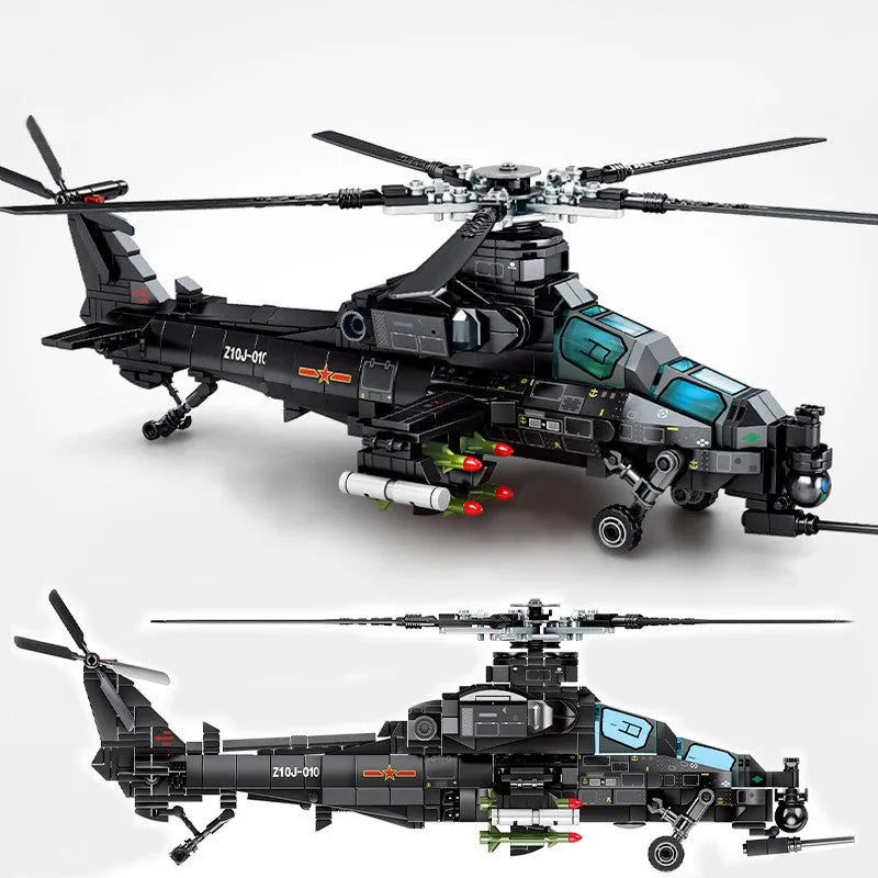 Building Blocks Tech Z10 SWAT Armed Police Helicopter Bricks Toy - 6