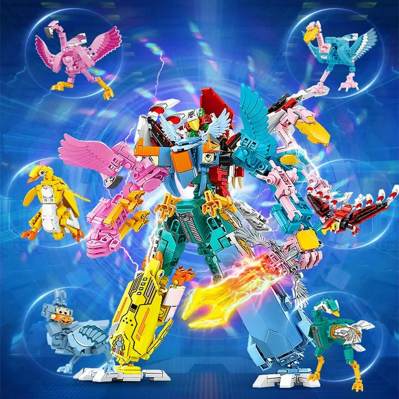 Building Blocks Transformation Flying Birds Robot Sky Knight Bricks Toys - 3