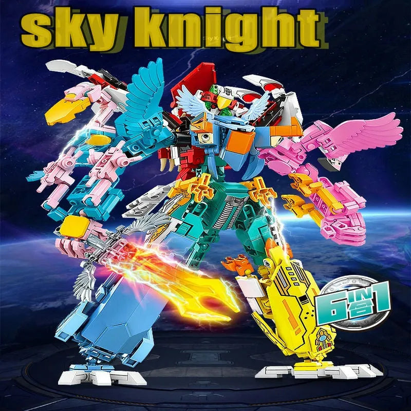 Building Blocks Transformation Flying Birds Robot Sky Knight Bricks Toys - 2