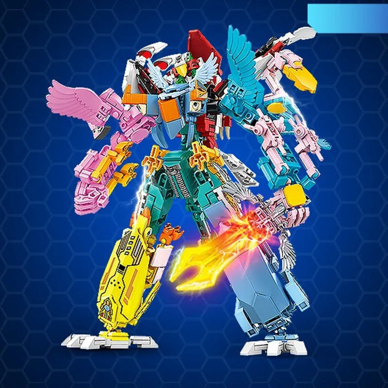 Building Blocks Transformation Flying Birds Robot Sky Knight Bricks Toys Construction Set Toys - 4