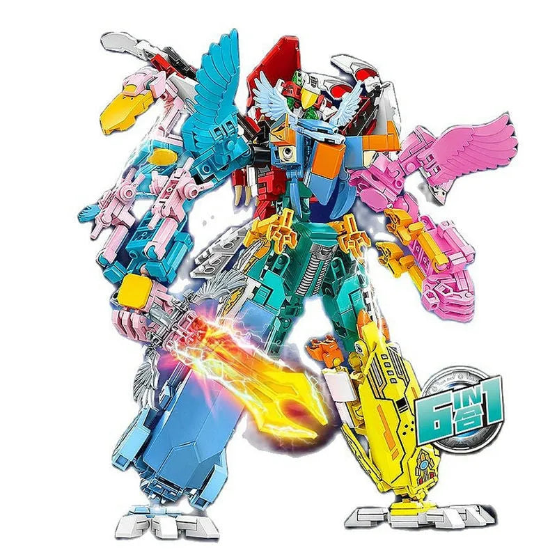 Building Blocks Transformation Flying Birds Robot Sky Knight Bricks Toys Construction Set Toys - 1