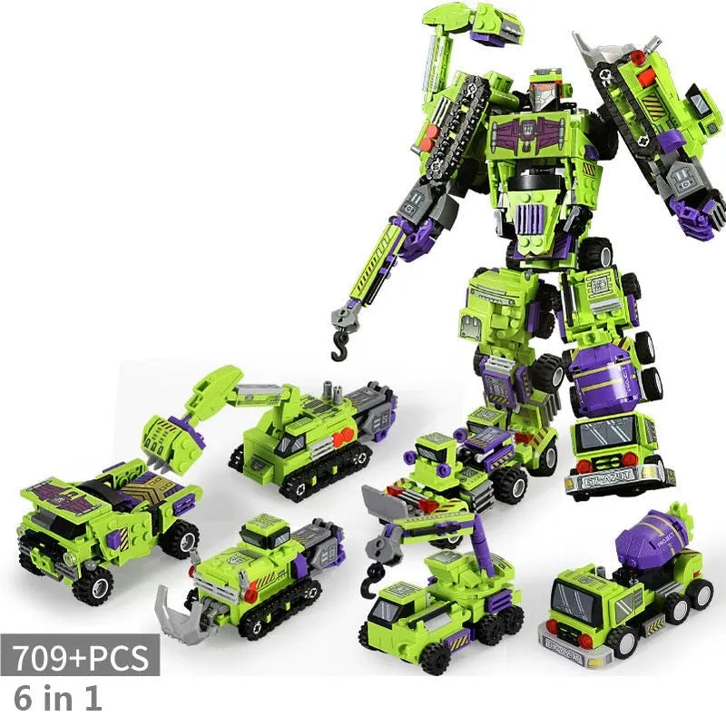 Building Blocks Transformers Mecha Robot Engineering Vehicle Bricks Toy - 2