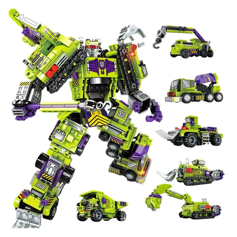Building Blocks Transformers Mecha Robot Engineering Vehicle Bricks Toy - 1