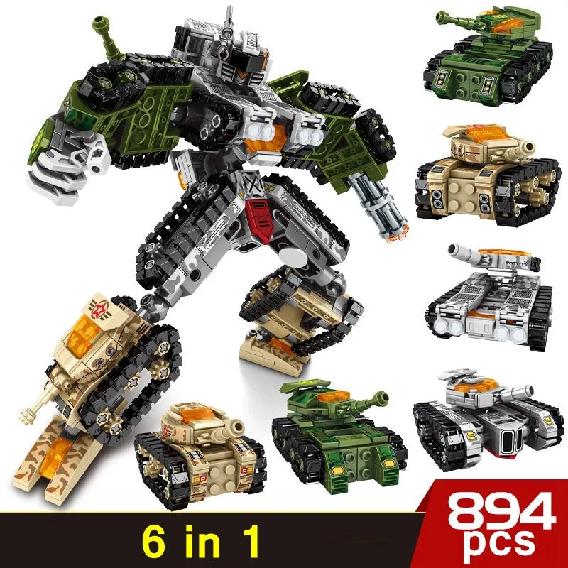 Building Blocks Transformers Mechanical Robot Tank Fighter Bricks Toy - 1