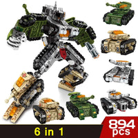 Thumbnail for Building Blocks Transformers Mechanical Robot Tank Fighter Bricks Toy - 1